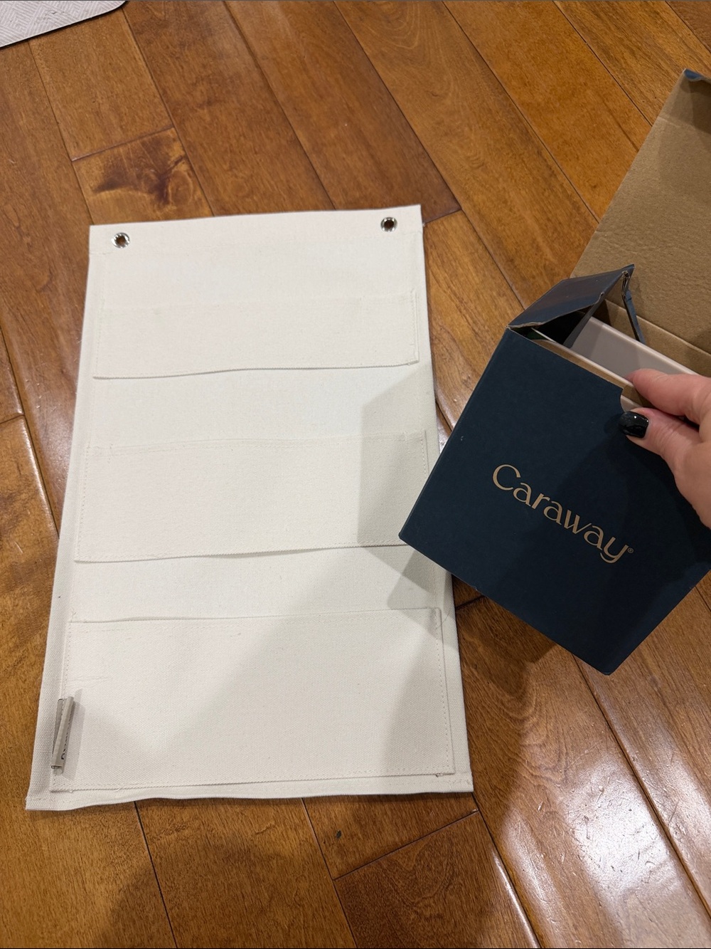 Cream Canvas Organizer Pouch and Pan organizer new unused Cream color
